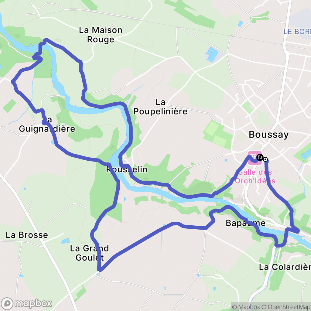 Boussay : carte du parcours de randonnée - France
