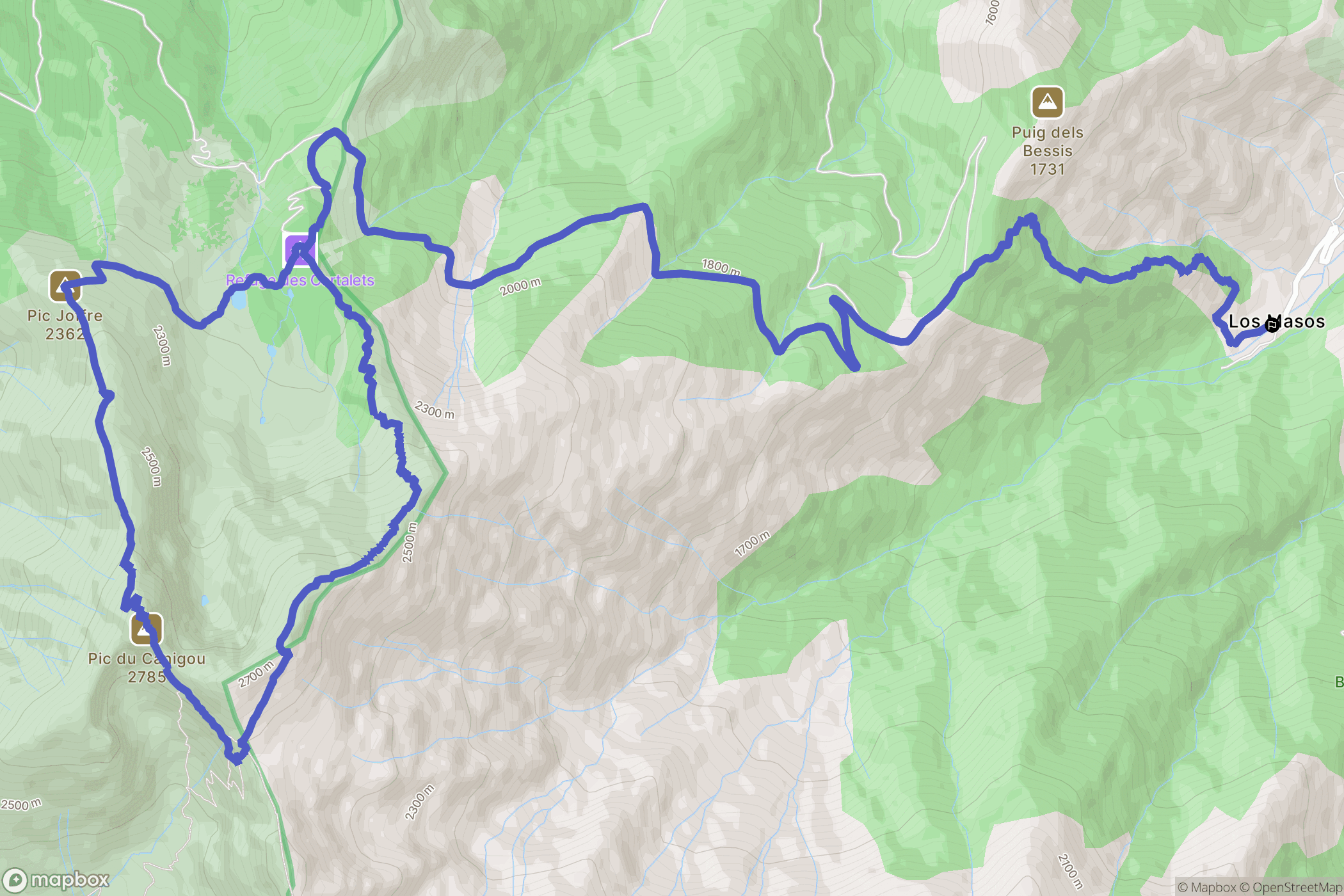 Valmanya : carte du parcours de randonnée - France