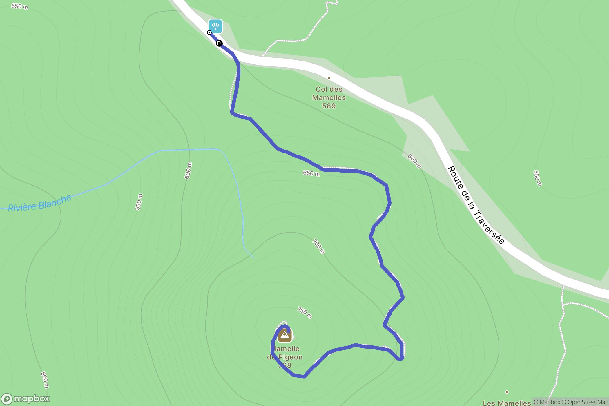 Pointe-Noire : carte du parcours de randonnée - France