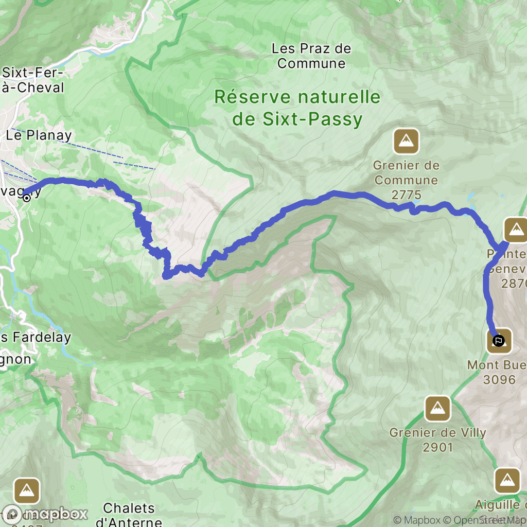 Sixt-Fer-à-Cheval : carte du parcours de randonnée - France