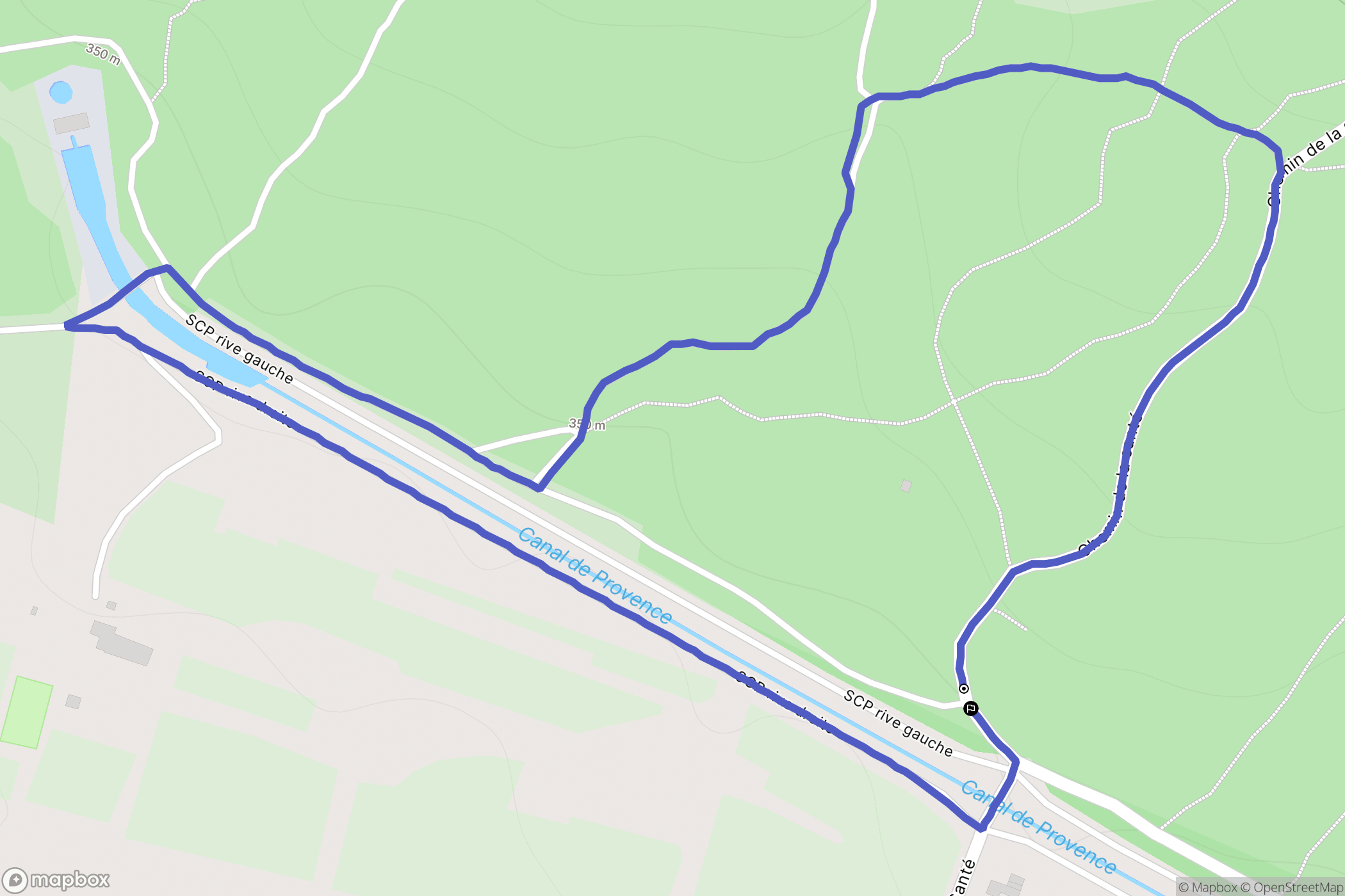 Pourrières : carte du parcours de randonnée - France