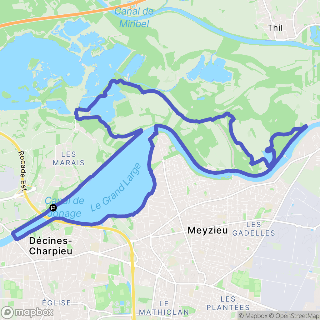 Décines-Charpieu : carte du parcours de randonnée - France