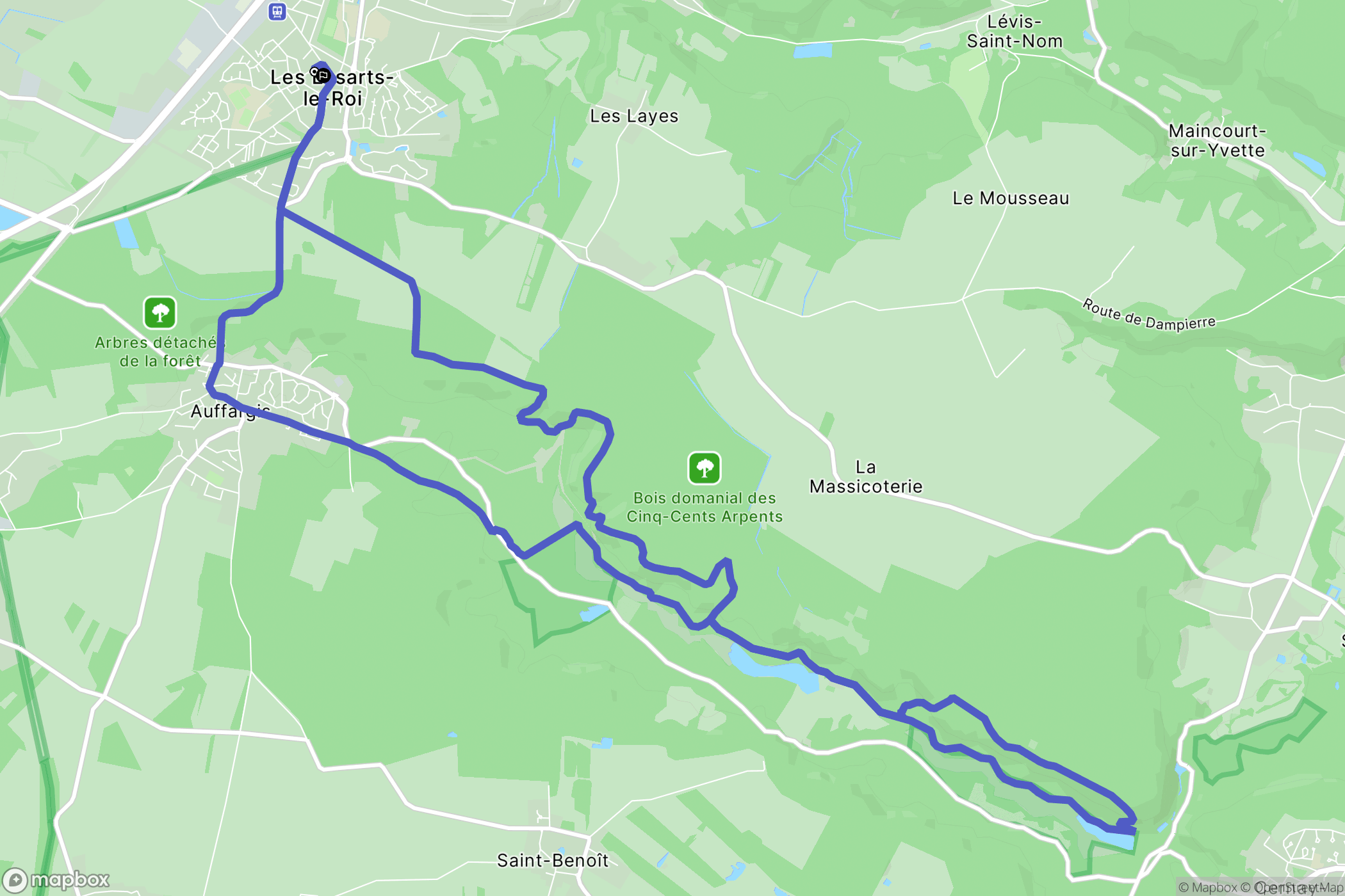Les Essarts-le-Roi : carte du parcours de randonnée - France