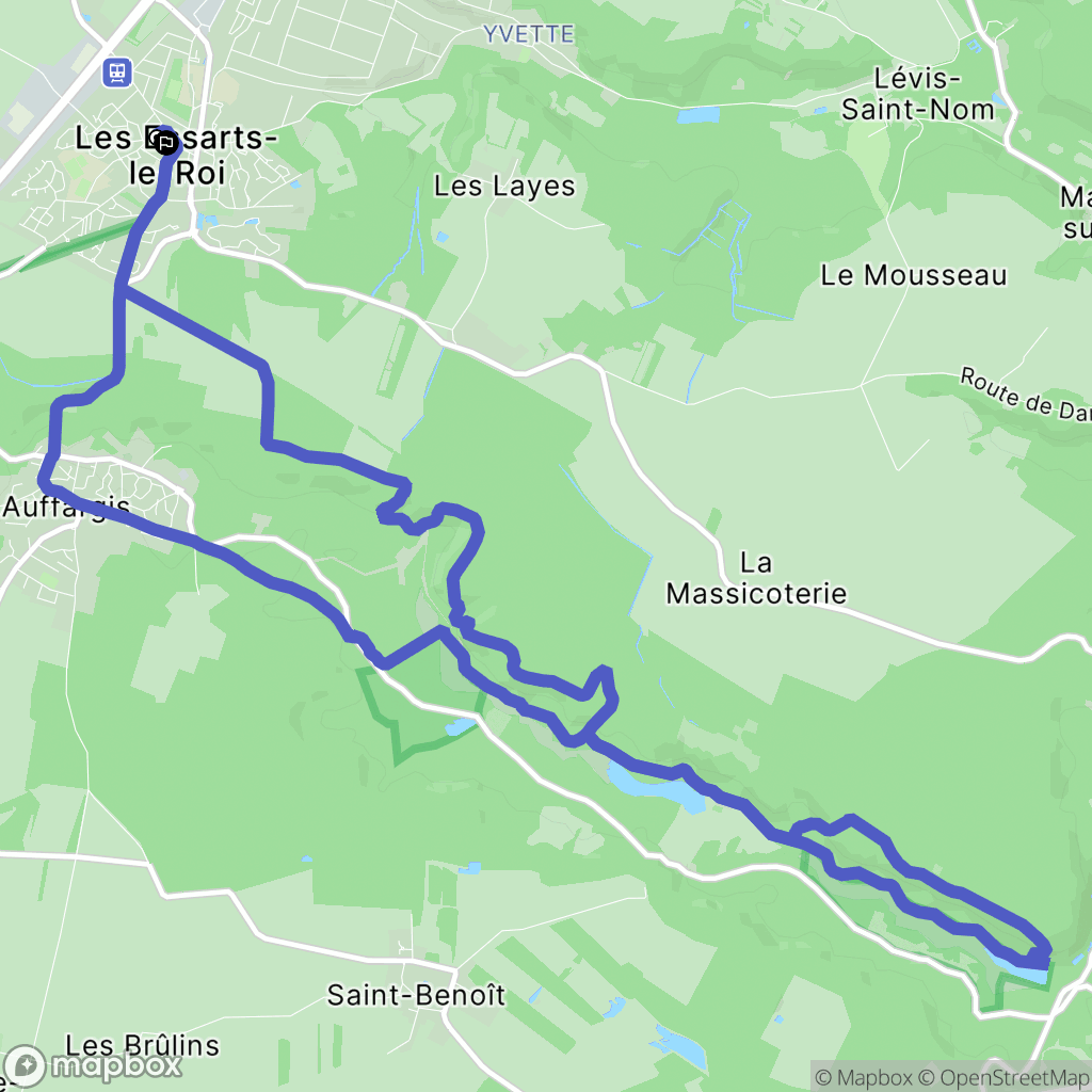 Les Essarts-le-Roi : carte du parcours de randonnée - France