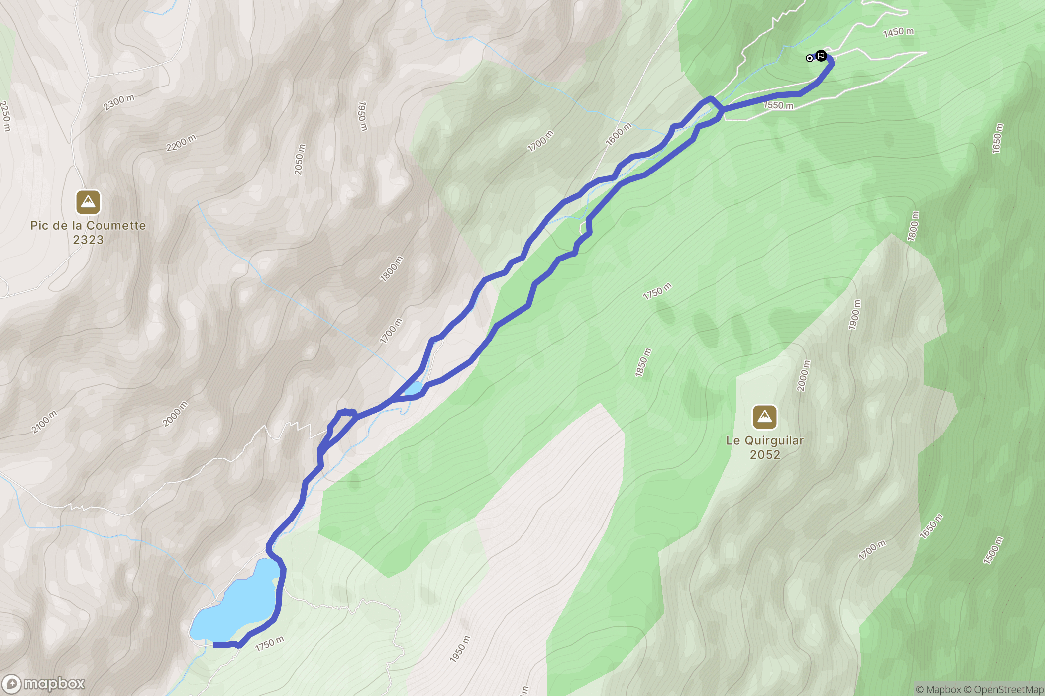 Mérens-les-Vals : carte du parcours de randonnée - France