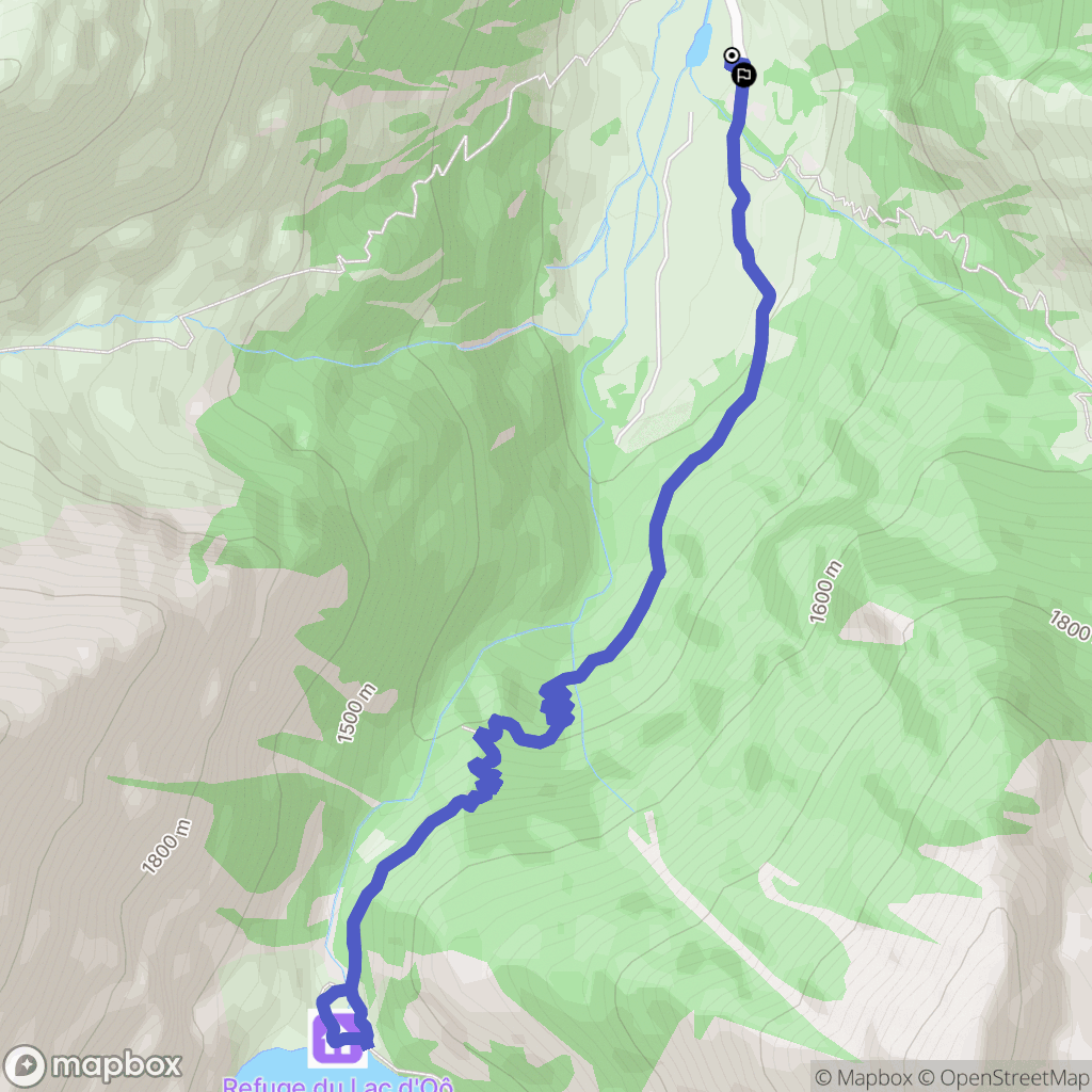 Oô : carte du parcours de randonnée - France