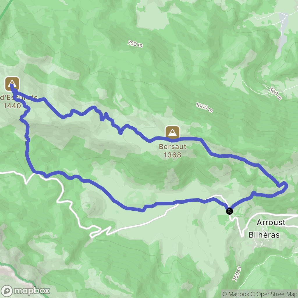Bilhères : carte du parcours de randonnée - France