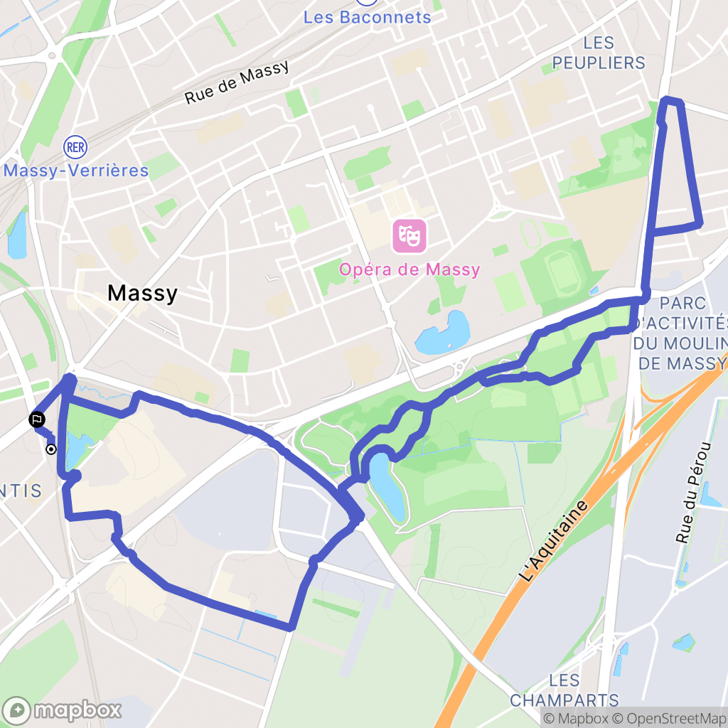 Massy : carte du parcours de randonnée - France