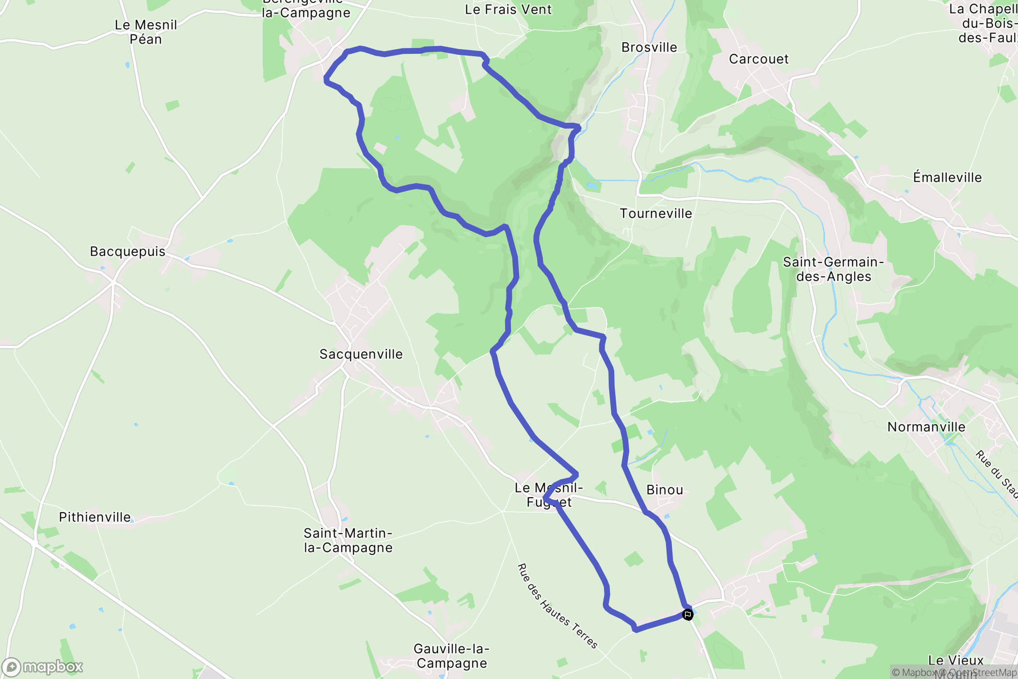 Aviron : carte du parcours de randonnée - France
