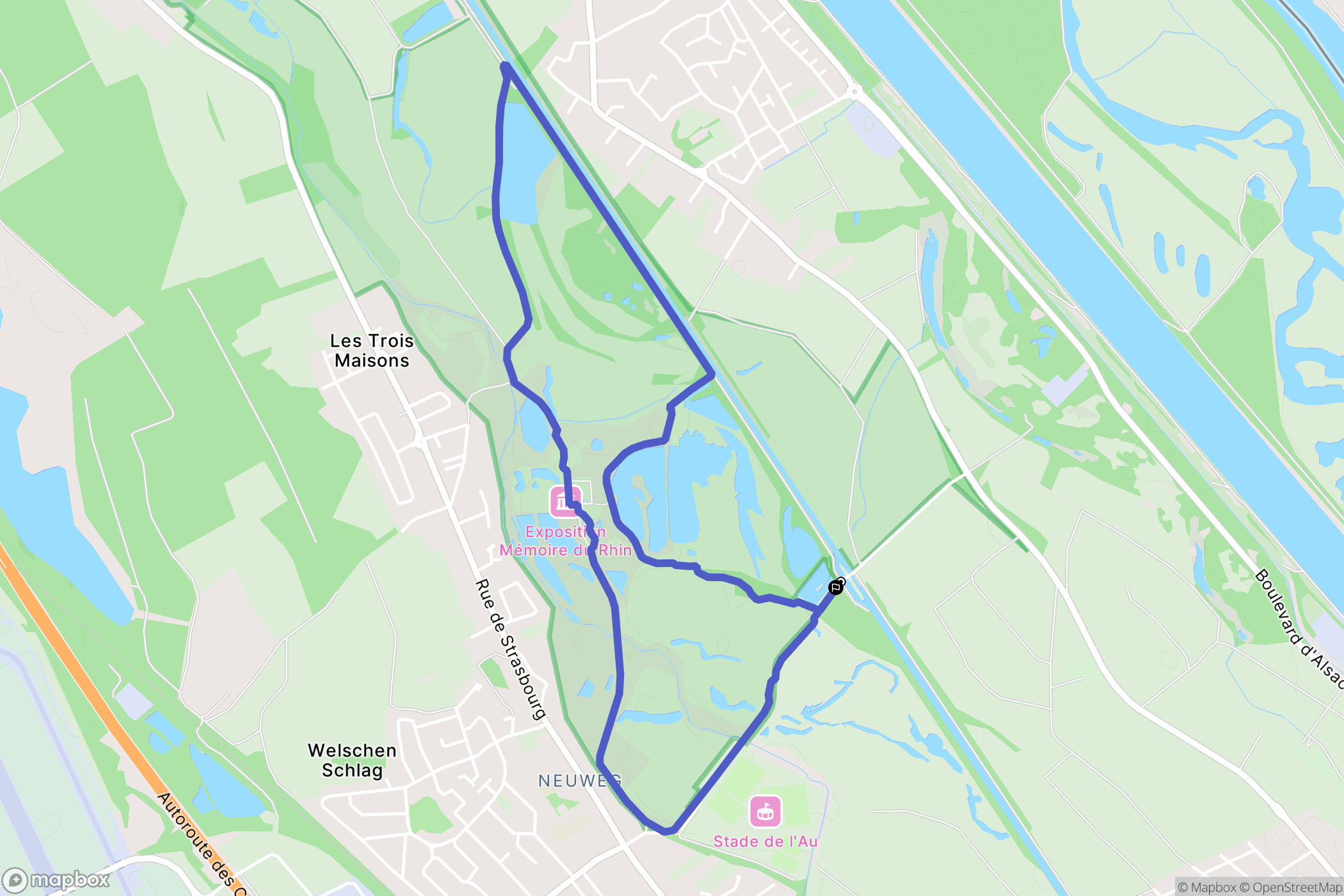 Saint-Louis : carte du parcours de randonnée - France
