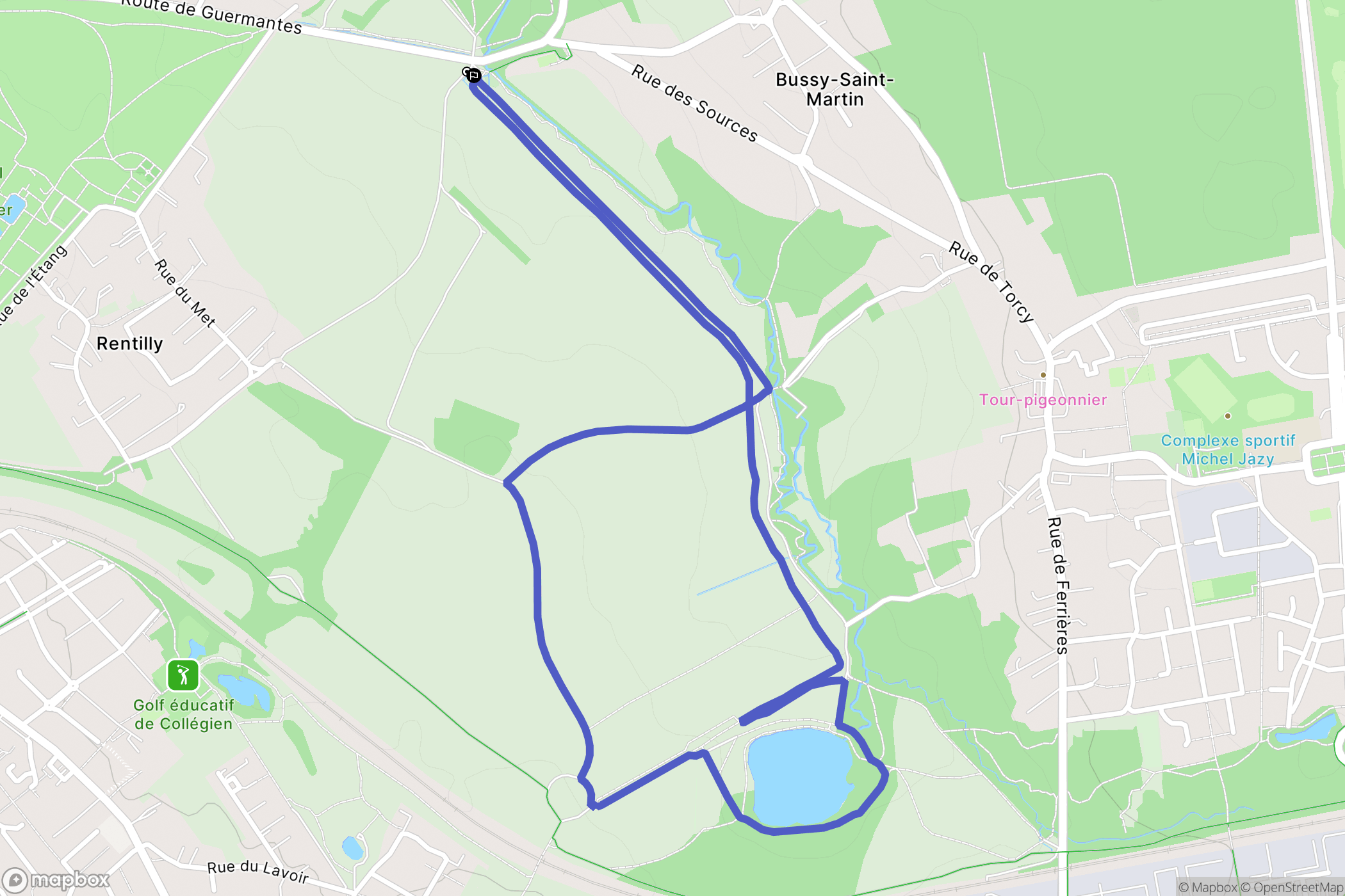 Bussy-Saint-Martin : carte du parcours de randonnée - France
