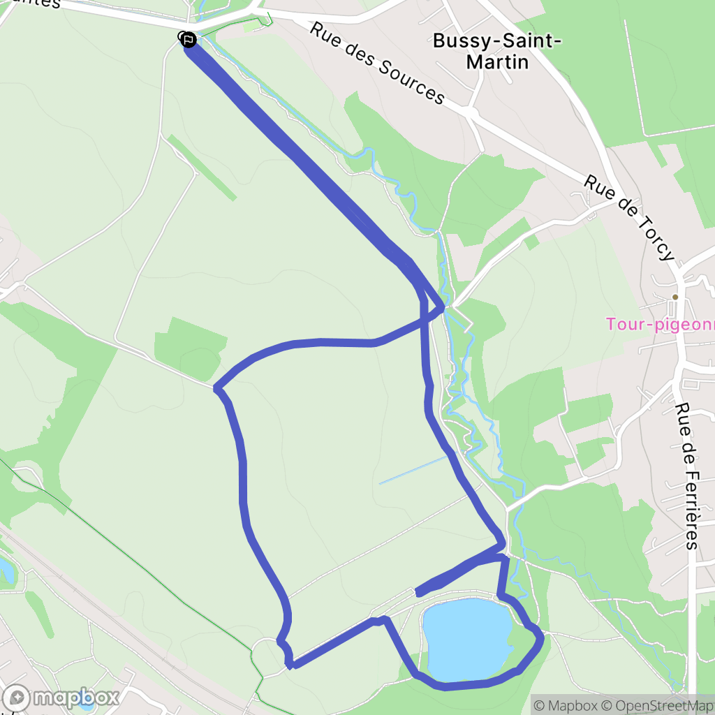 Bussy-Saint-Martin : carte du parcours de randonnée - France