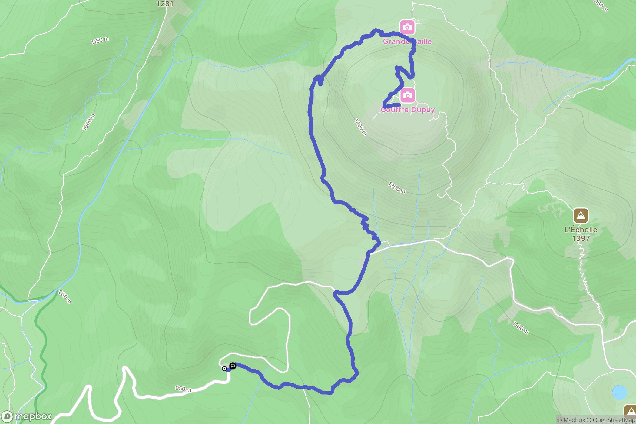 Saint-Claude : carte du parcours de randonnée - France