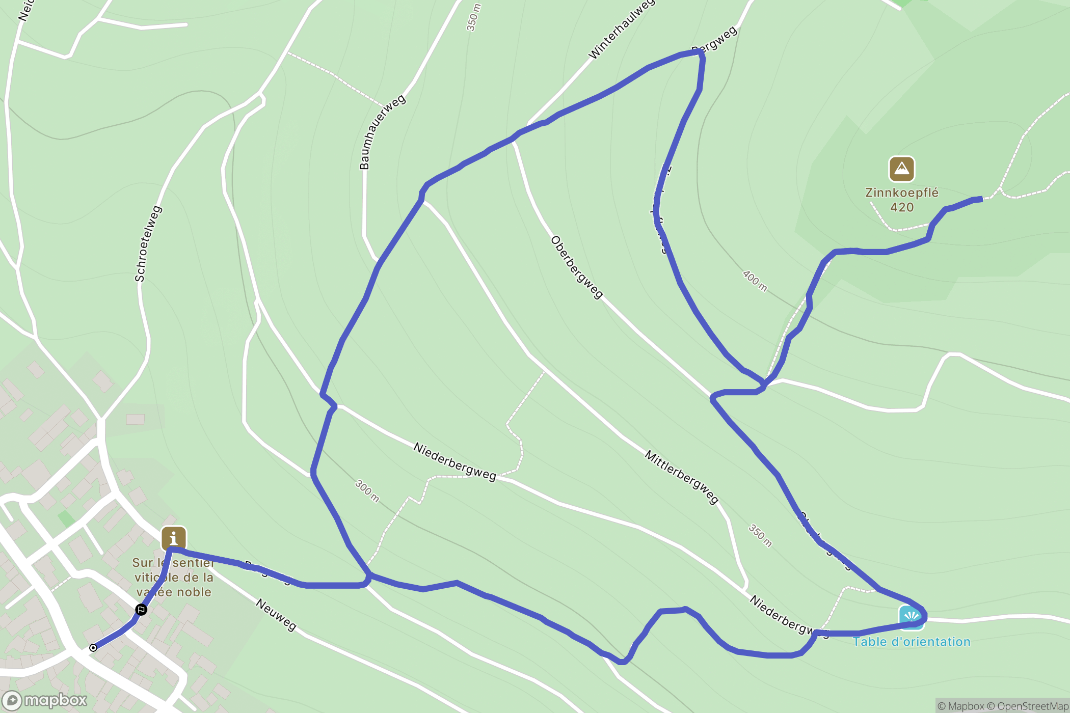 Soultzmatt : carte du parcours de randonnée - France