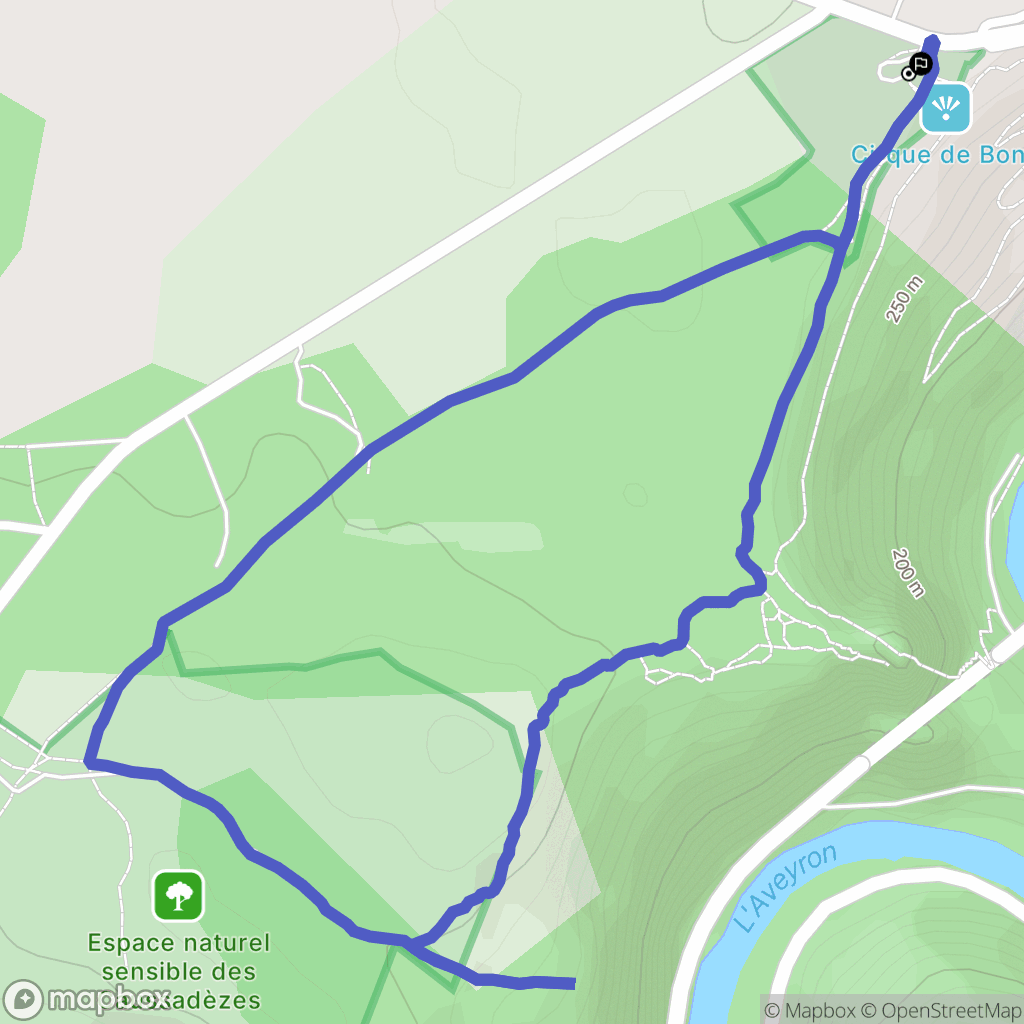 Saint-Antonin-Noble-Val : carte du parcours de randonnée - France