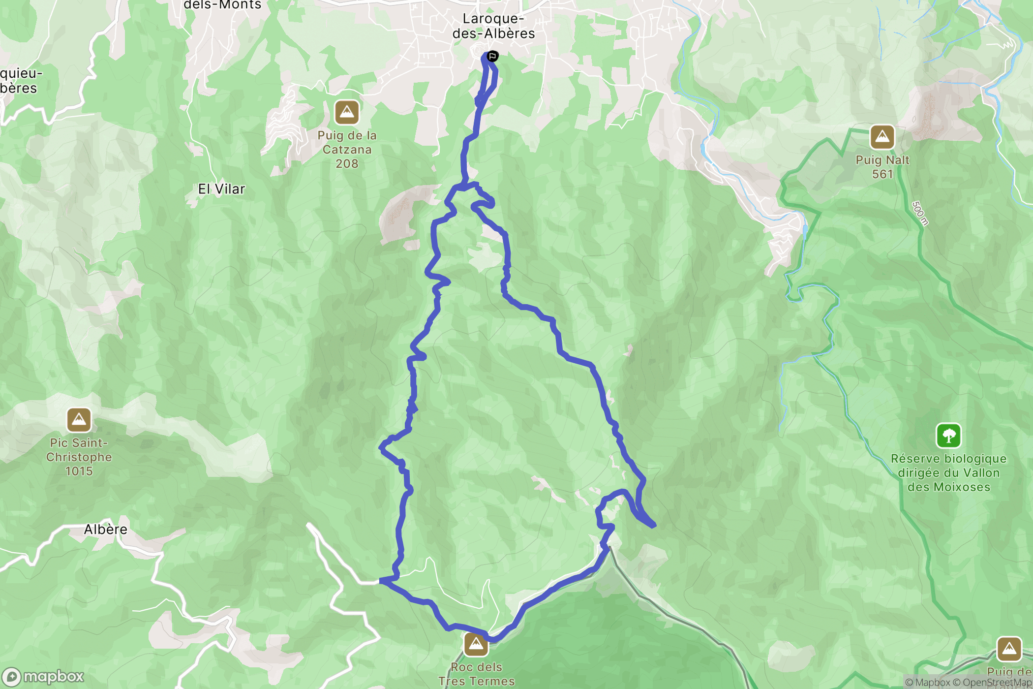 Laroque-des-Albères : carte du parcours de randonnée - France
