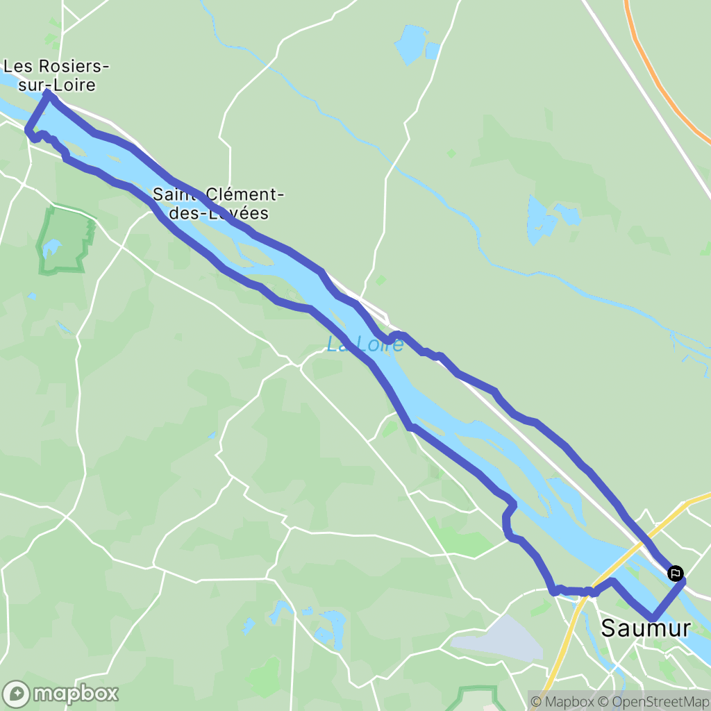 Saumur : carte du parcours de randonnée - France
