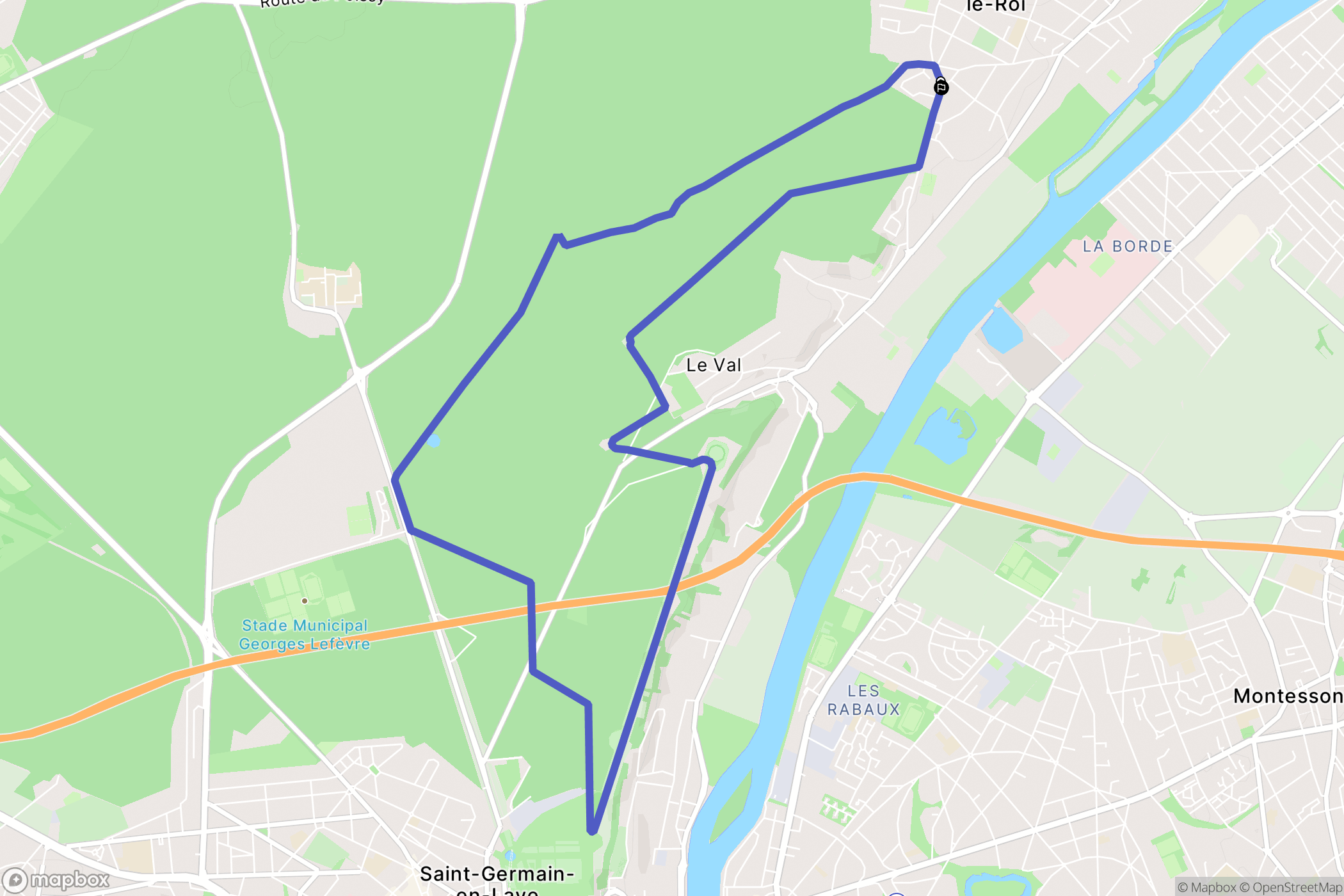 Le Mesnil-le-Roi : carte du parcours de randonnée - France