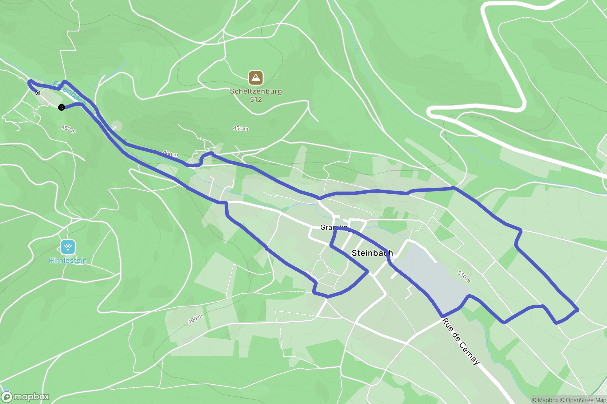 Steinbach : carte du parcours de randonnée - France