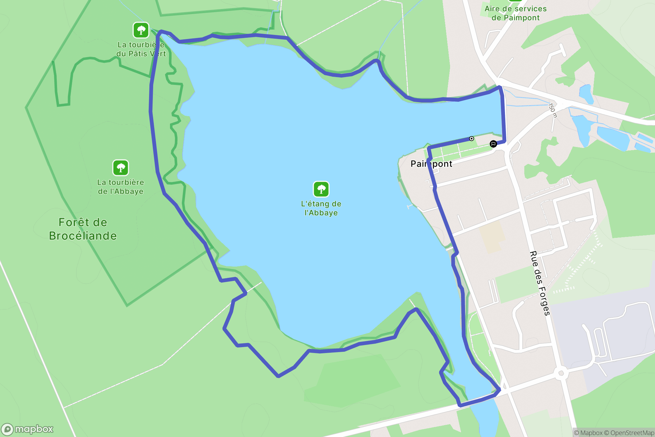 Paimpont : carte du parcours de randonnée - France