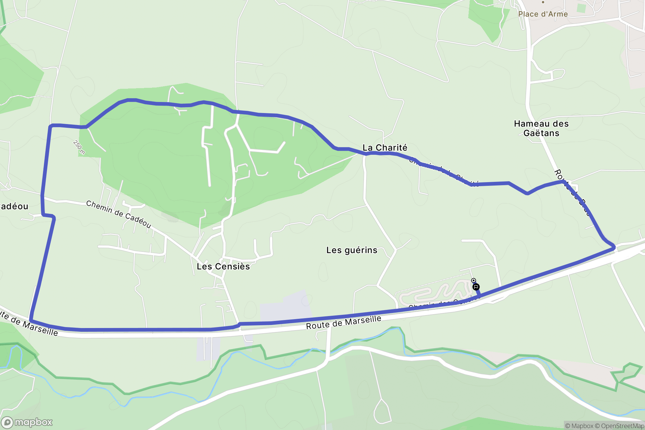Brignoles : carte du parcours de randonnée - France