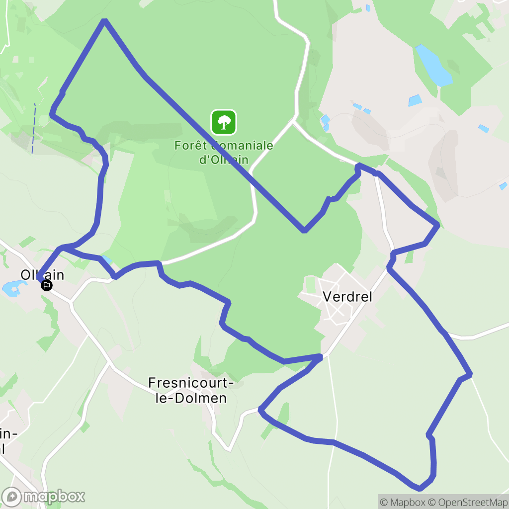 Olhain, Fresnicourt-le-Dolmen : carte du parcours de randonnée - France