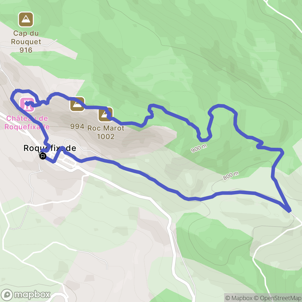Roquefixade : carte du parcours de randonnée - France