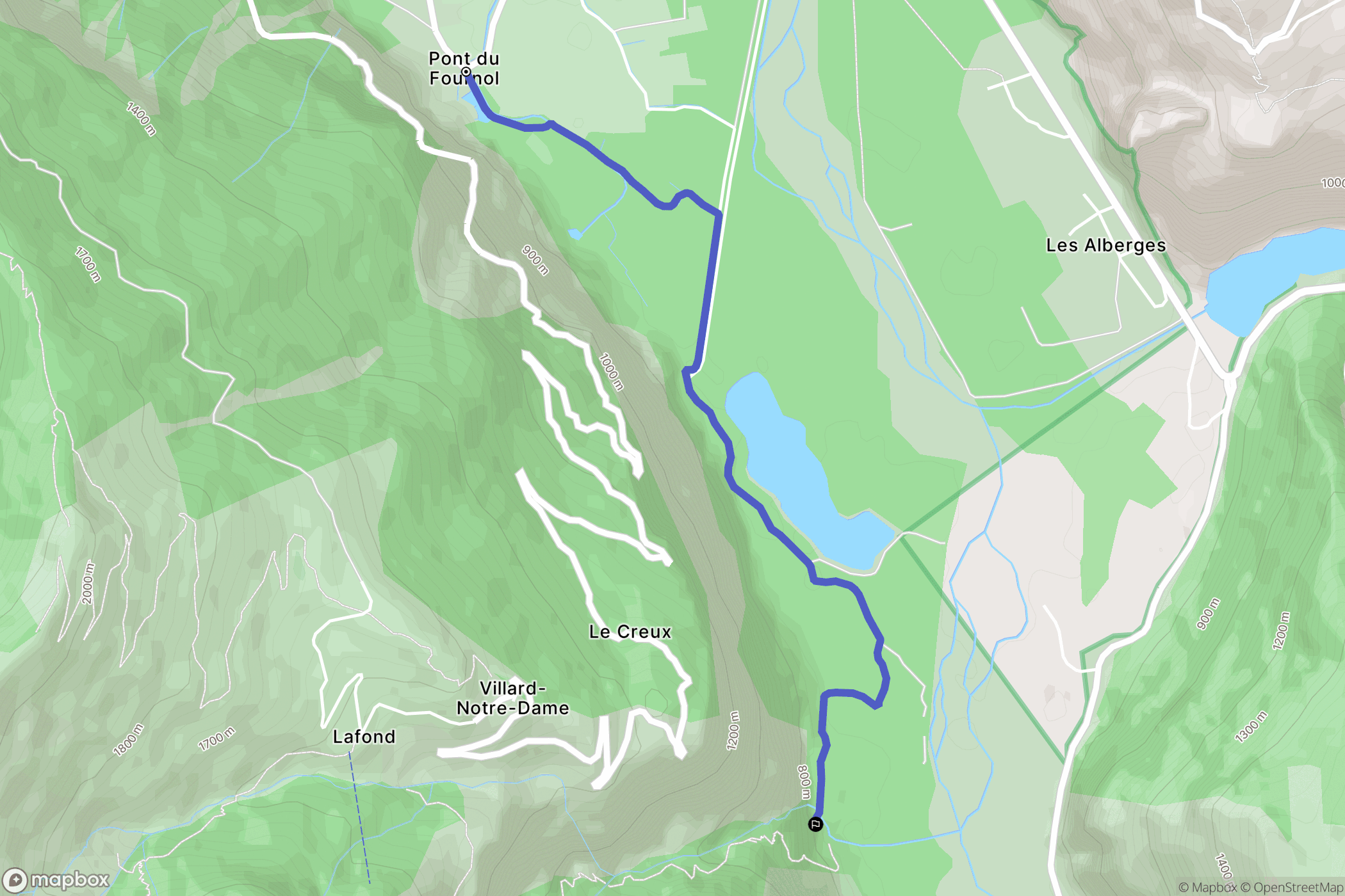 Le Bourg-d'Oisans : carte du parcours de randonnée - France