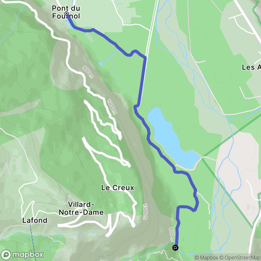 Le Bourg-d'Oisans : carte du parcours de randonnée - France
