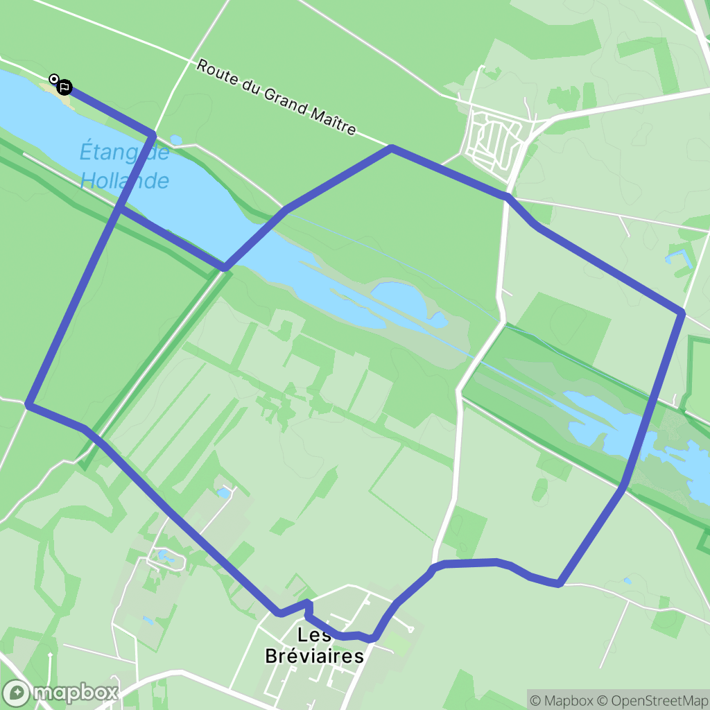 Les Bréviaires : carte du parcours de randonnée - France