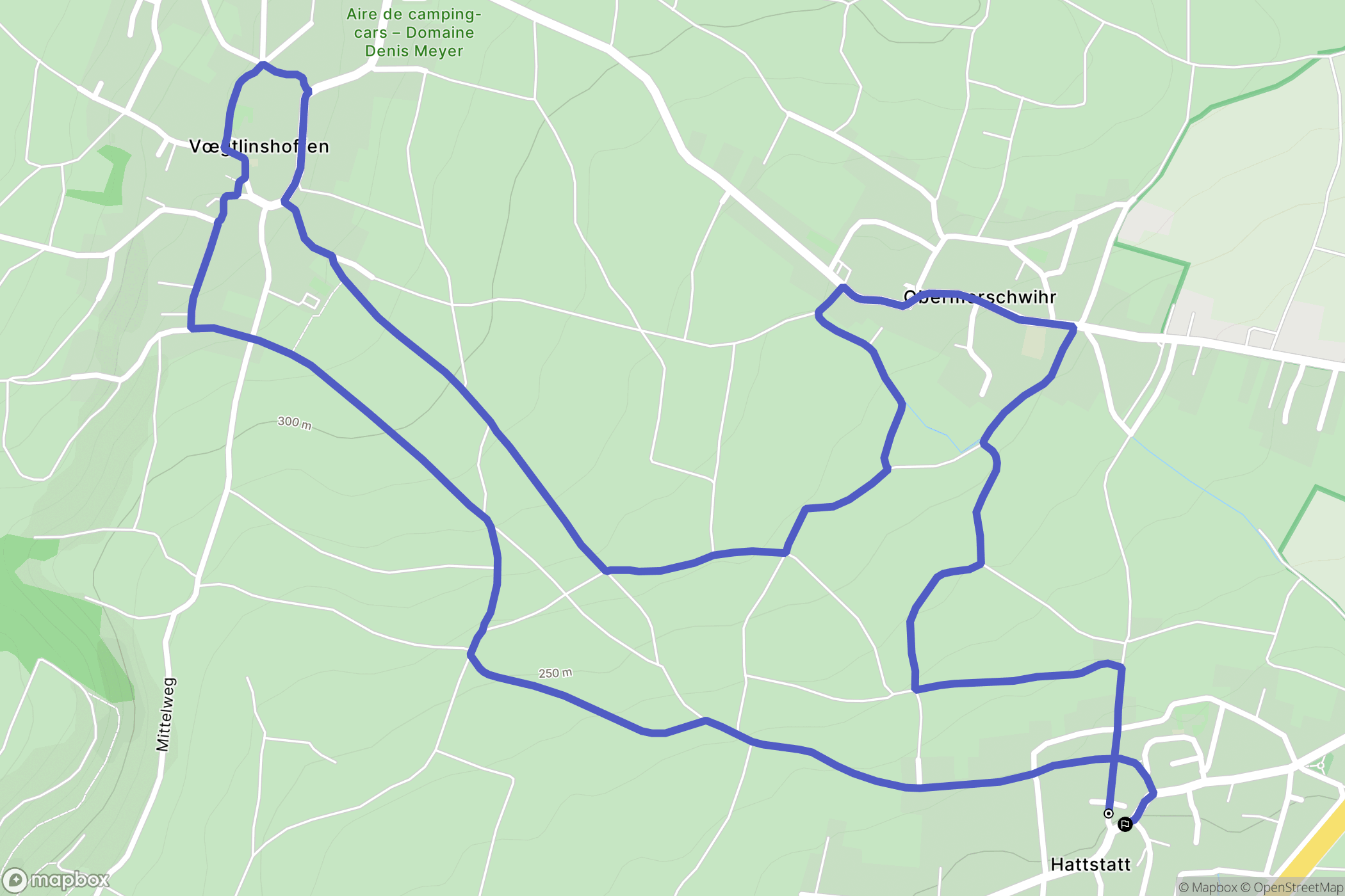 Hattstatt : carte du parcours de randonnée - France