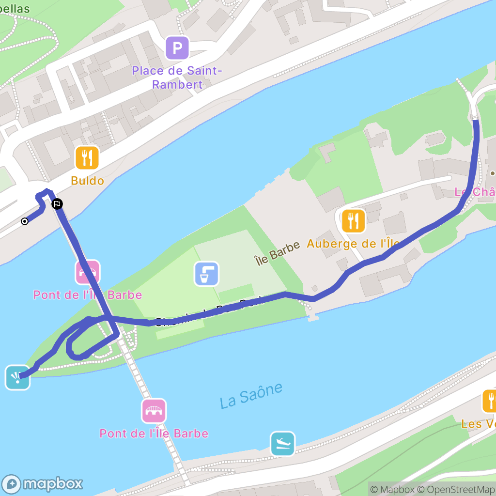 Lyon : carte du parcours de randonnée - France