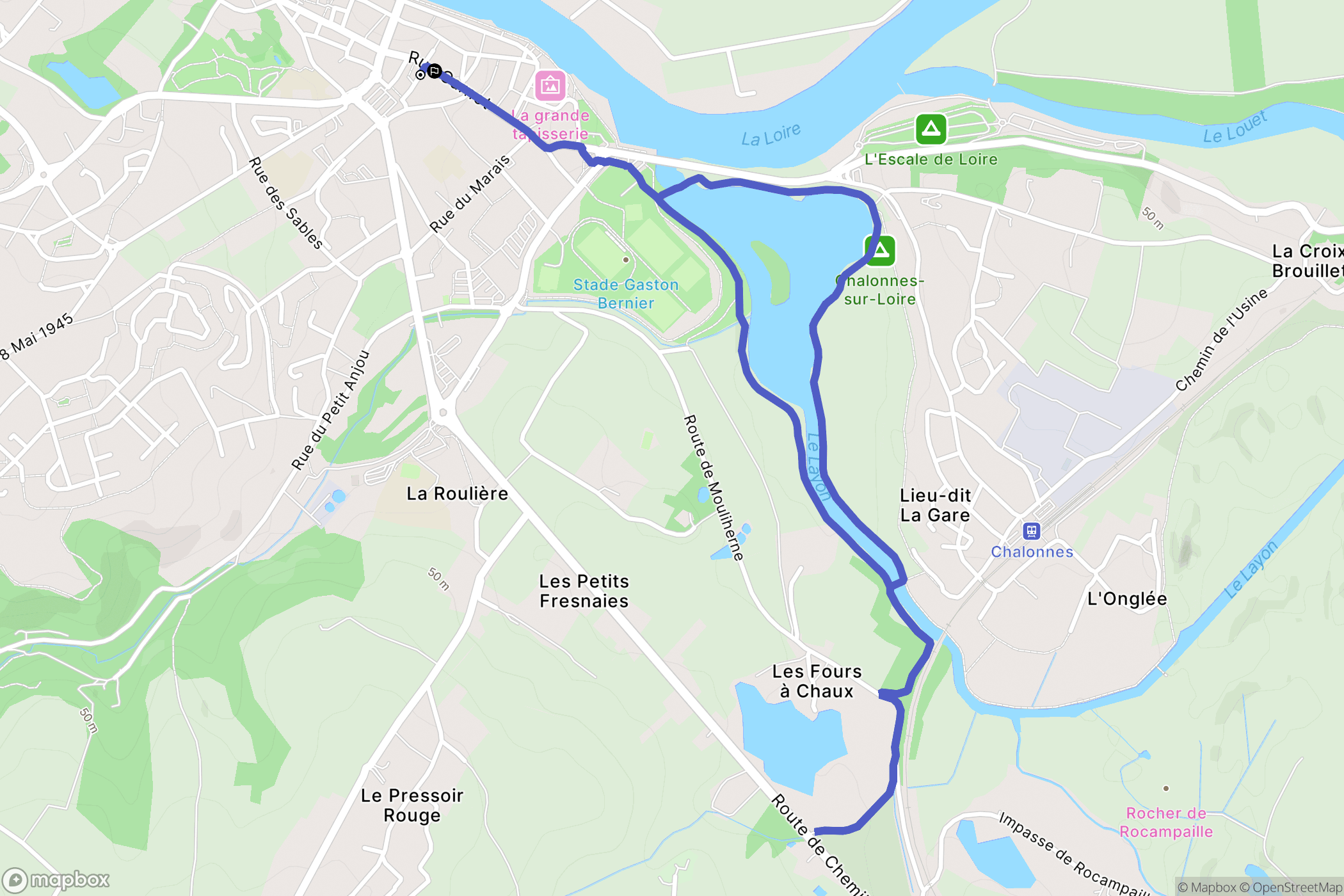 Chalonnes-sur-Loire : carte du parcours de randonnée - France