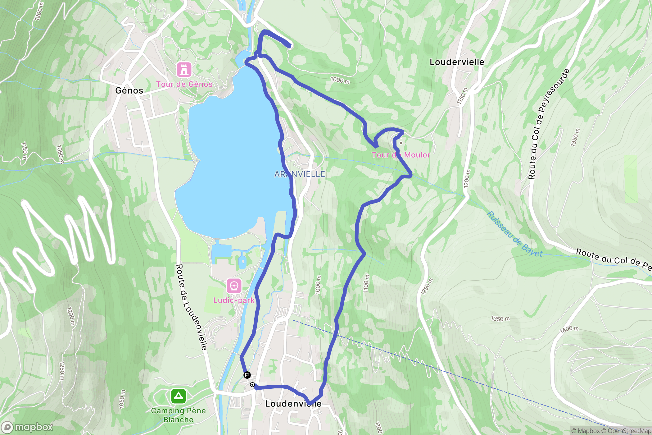 Loudenvielle : carte du parcours de randonnée - France