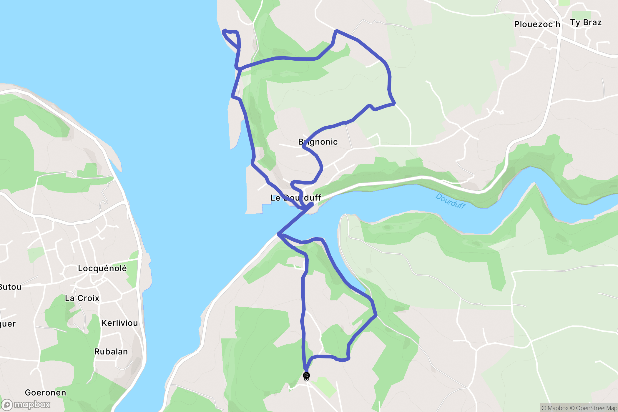 Morlaix : carte du parcours de randonnée - France