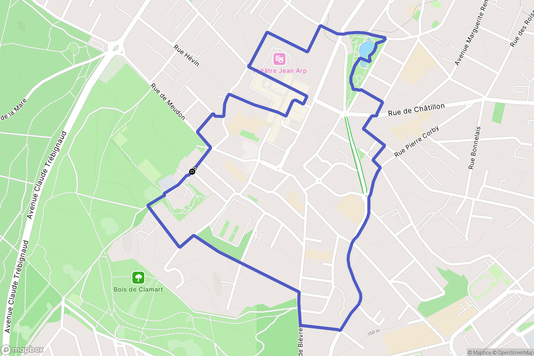 Clamart : carte du parcours de randonnée - France