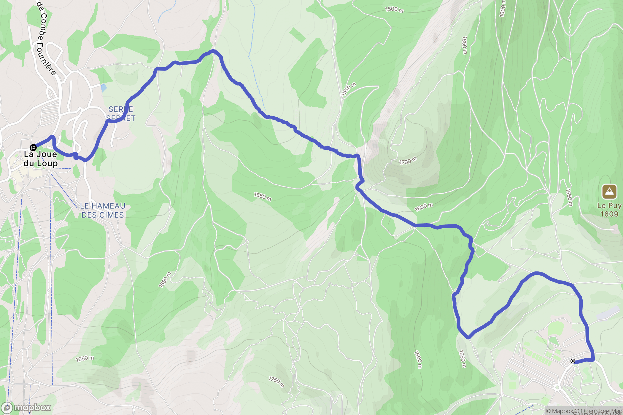 Super-Dévoluy : carte du parcours de randonnée - France