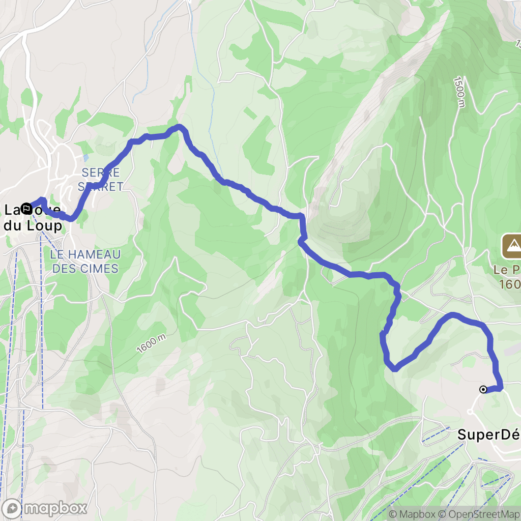 Super-Dévoluy : carte du parcours de randonnée - France