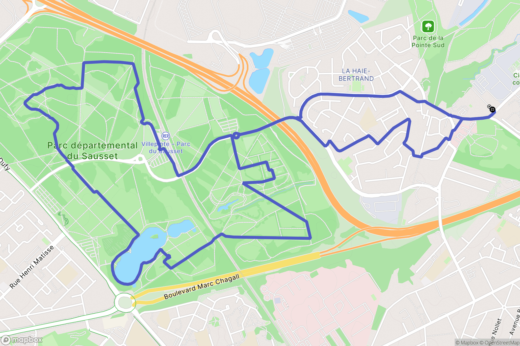 Villepinte : carte du parcours de randonnée - France