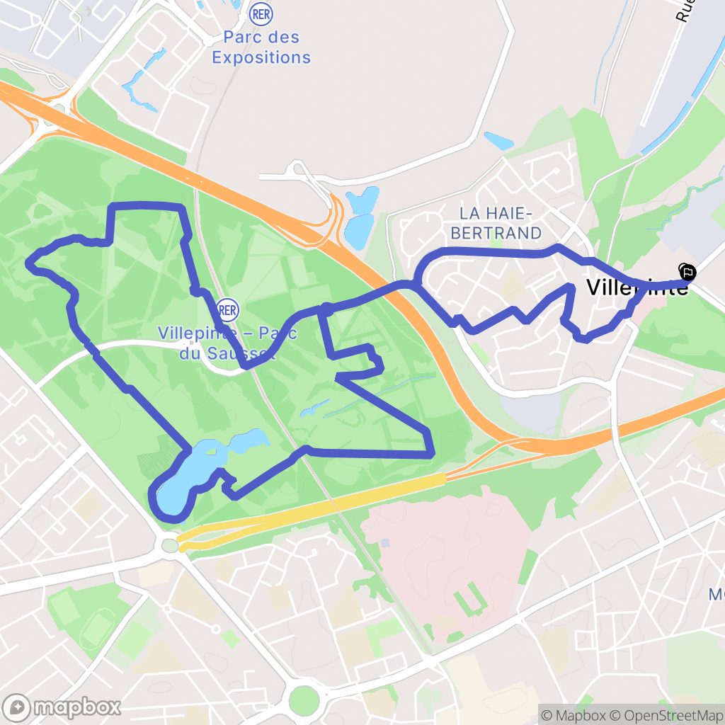 Villepinte : carte du parcours de randonnée - France