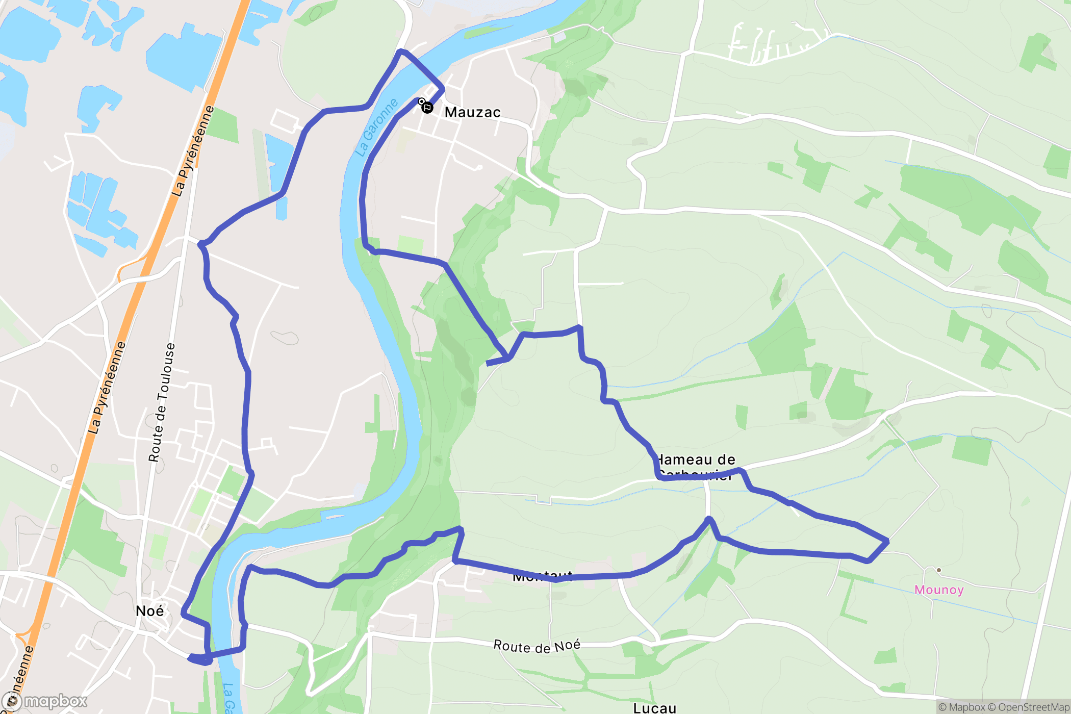 Mauzac : carte du parcours de randonnée - France