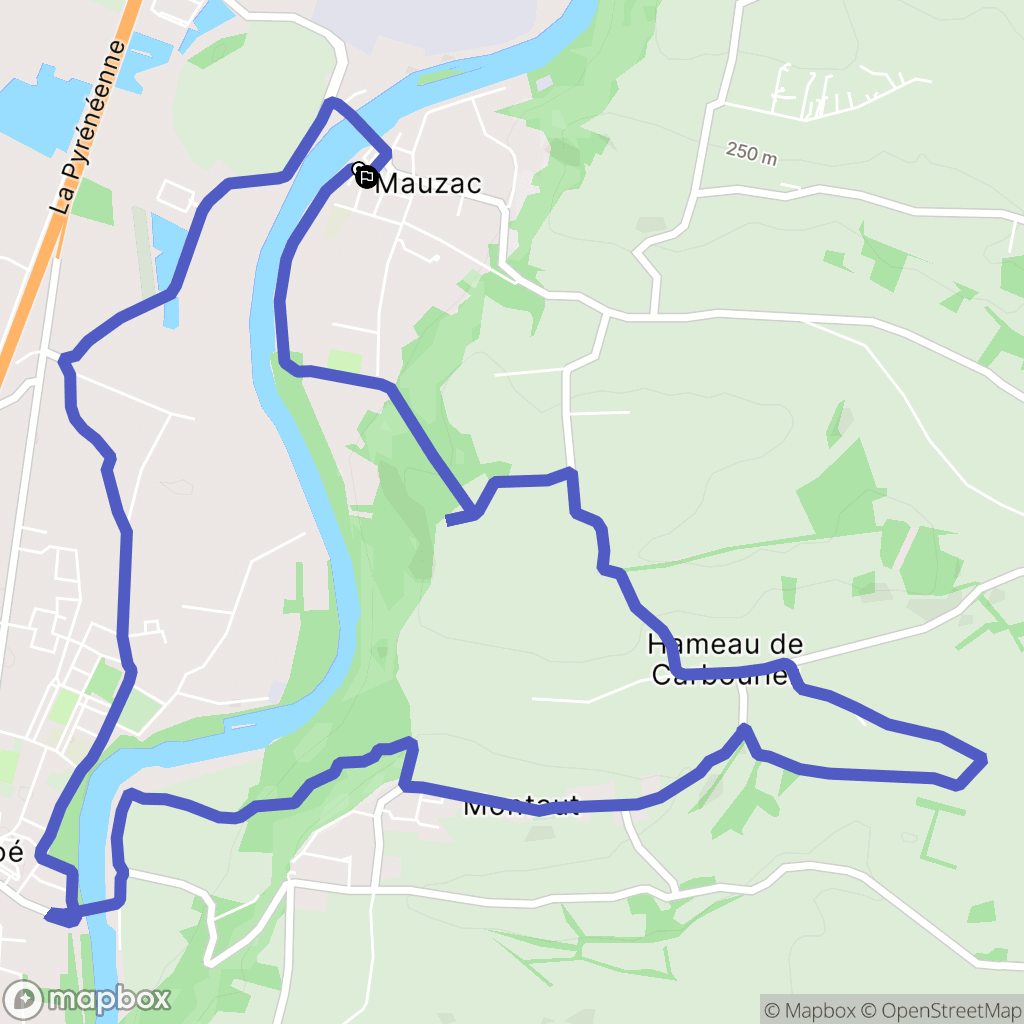 Mauzac : carte du parcours de randonnée - France