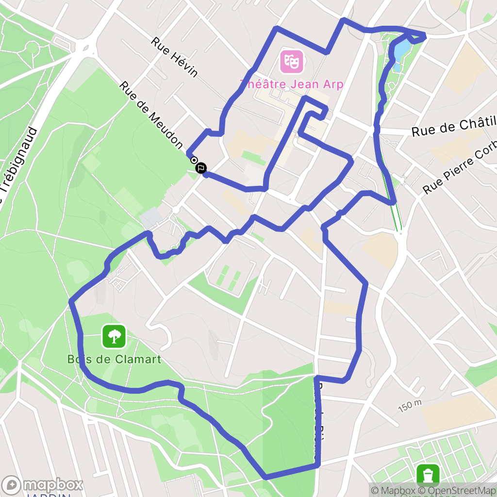 Clamart : carte du parcours de randonnée - France