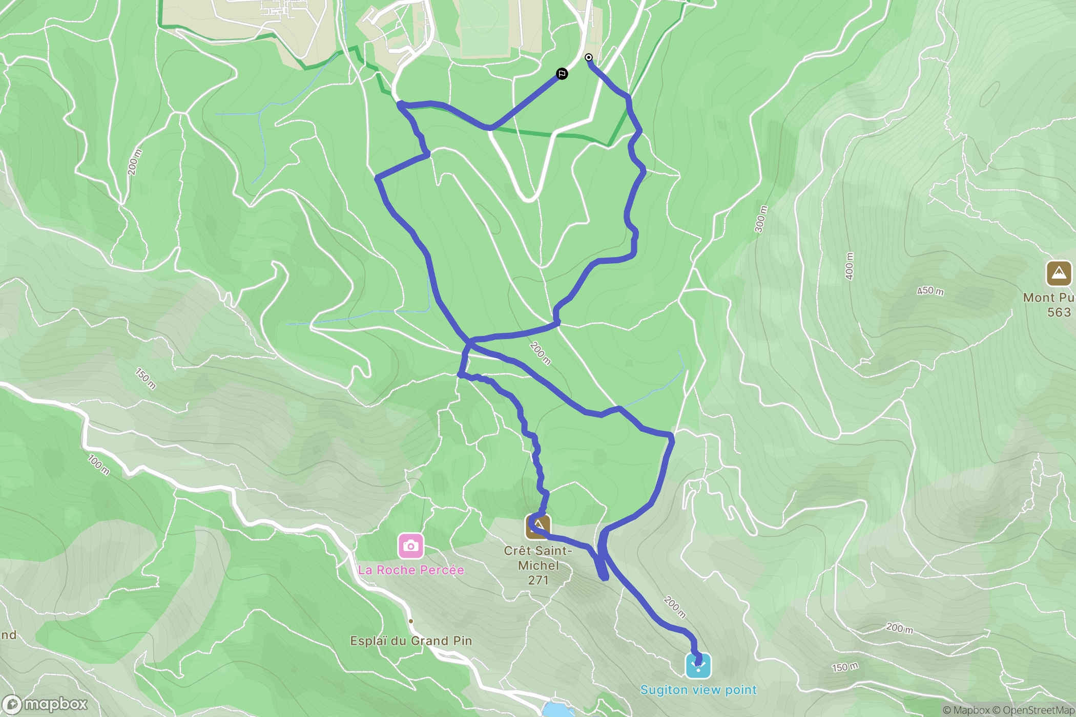 Luminy, Marseille : carte du parcours de randonnée - France