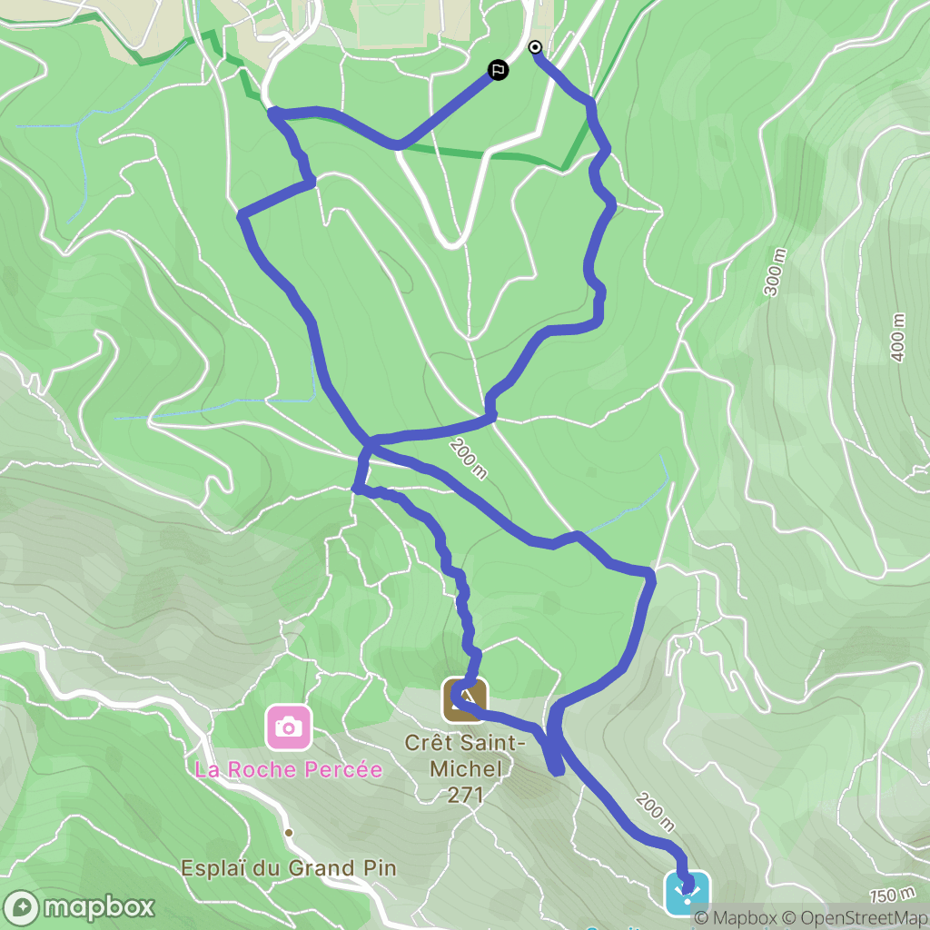 Luminy, Marseille : carte du parcours de randonnée - France
