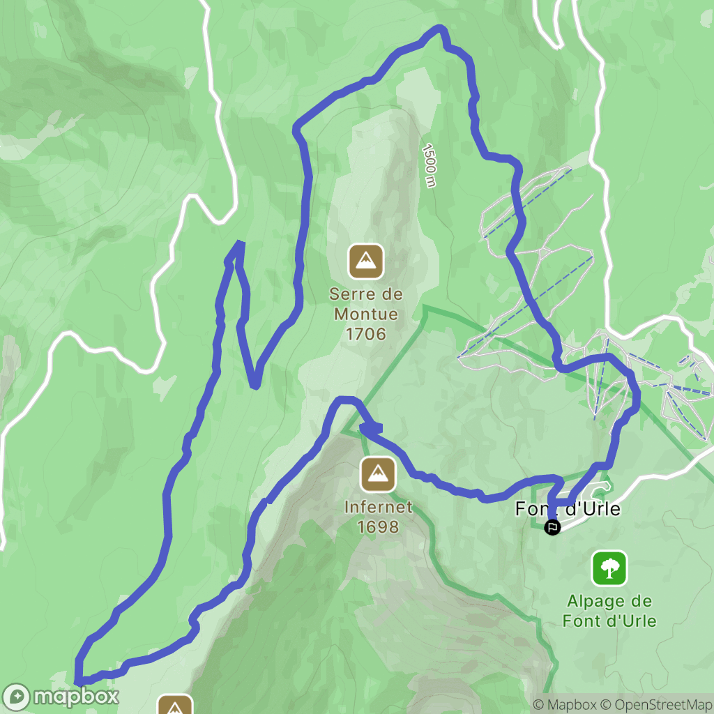 Bouvante : carte du parcours de randonnée - France