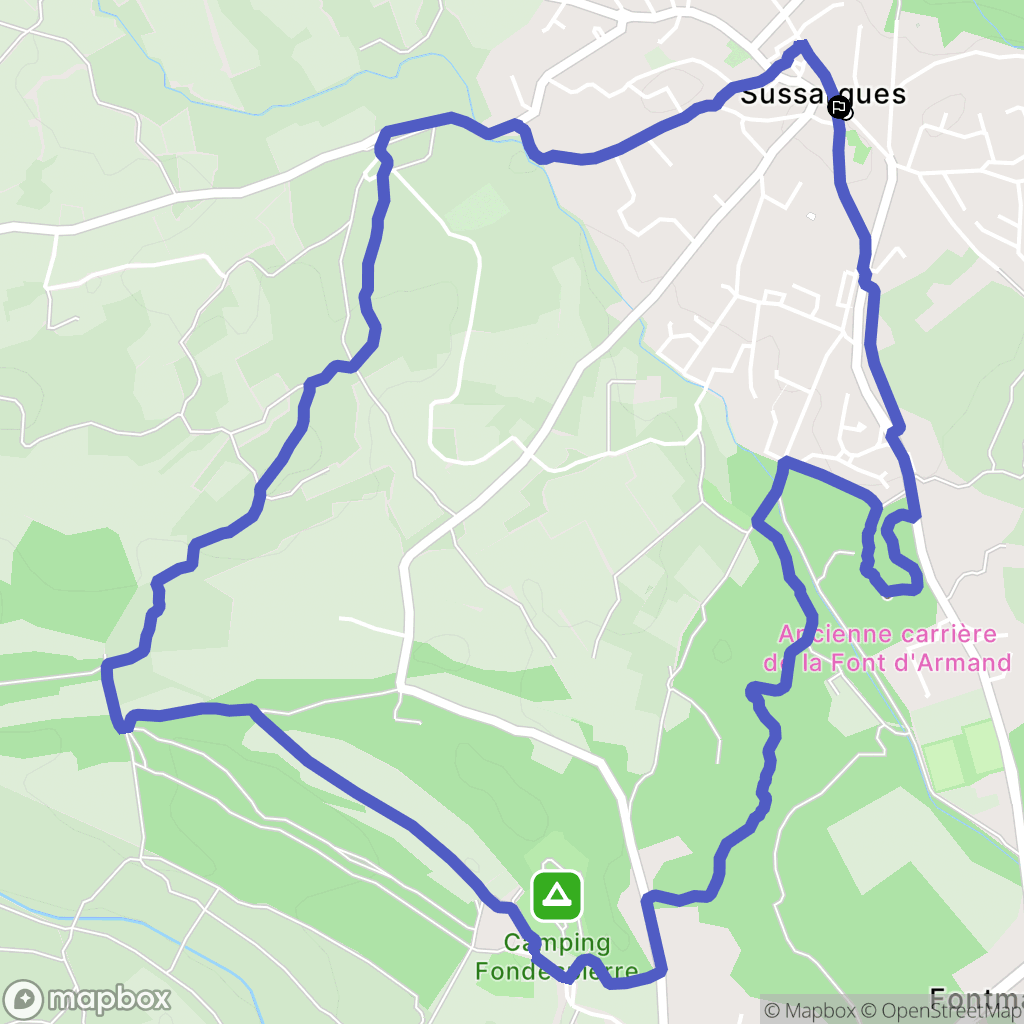 Sussargues : carte du parcours de randonnée - France