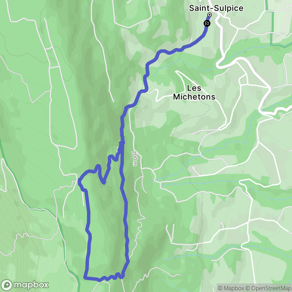 Saint-Sulpice : carte du parcours de randonnée - France