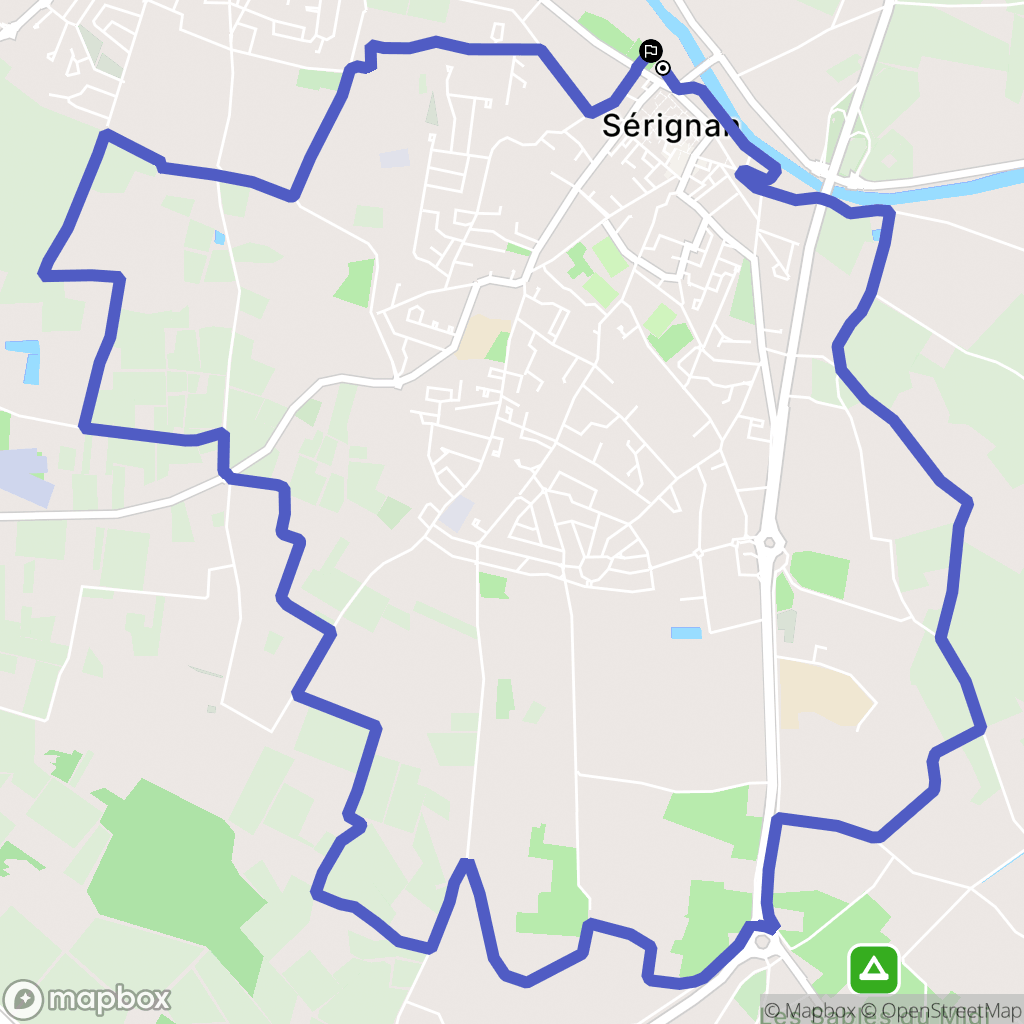 Sérignan : carte du parcours de randonnée - France