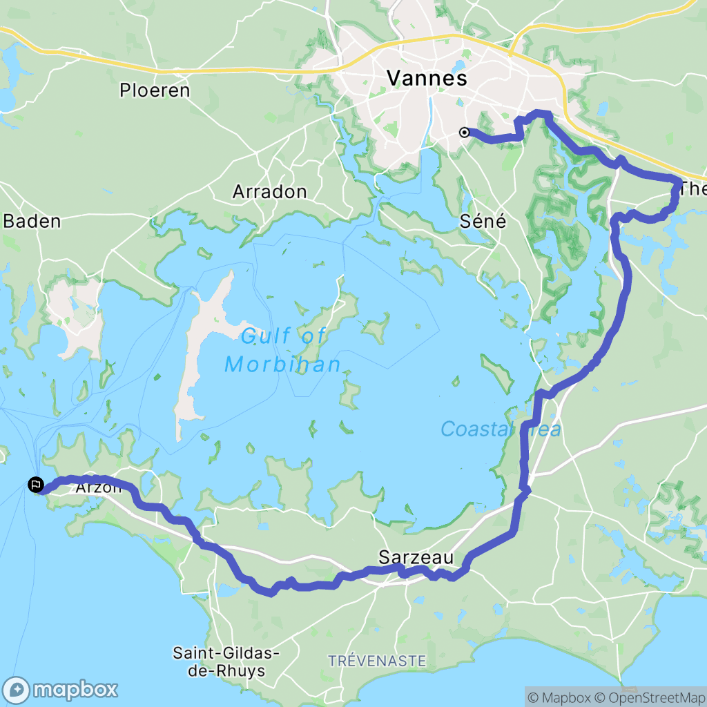 Vannes : carte du parcours de randonnée - France